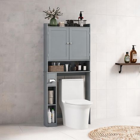 Meuble de salle de bain gris en MDF 80 x 19,5 x 170 cm (1/5)