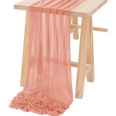 Un pezzo di tessuto trasparente, 60075 cm, per archi nuziali, adatto come tenda da esterno, decorazione per baby shower o festa di compleanno (albicocca). (1/5)