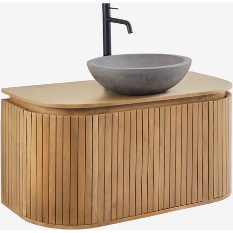 Set di mobili da bagno sospesi 90x40 cm in legno di mango Analis SKLUM (1/5)