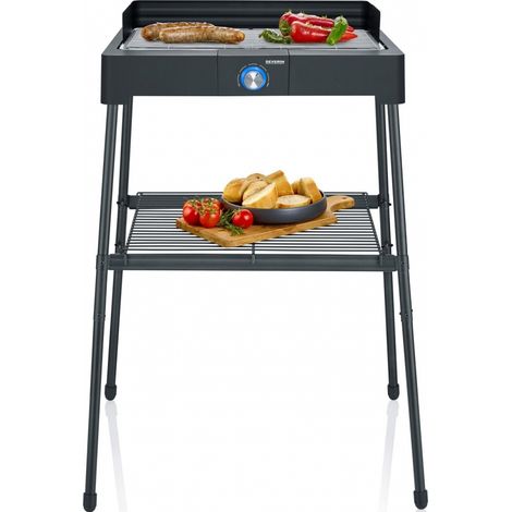 Standgrill m. Grillrost PG8566 2200 W, incl. Windschutz