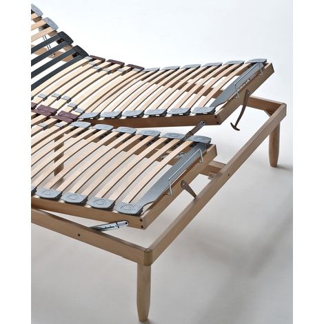 EVERGREENWEB - Rete Matrimoniale 140x190 con Doghe in Legno 2 Alzate Manuali Separate ALZA TESTA e PIEDI Ortopedica Regolatori di Rigidit…, Gambe Smontabili Base Letto da Incasso Rinforzata - OFFERTA (1/2)