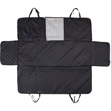 Housse de voiture pour le transport de chiens/chats, imperméable, 137x147 cm, noire (1/5)
