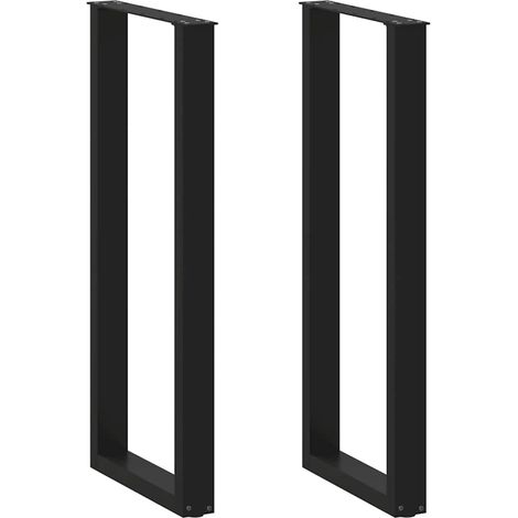 Bartischbeine U-Form 2 Stk. Schwarz 40x(110-111) cm Stahl