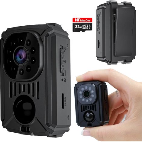 Mini Camera Espion sans WiFi - Camera de Surveillance sans Internet, Detecteur de Mouvement, Longue autonomie, Camera sans WiFi Voiture,Camera Espion Discrete, Invisible, MicroSD 32Gb, Camera Voiture (1/5)