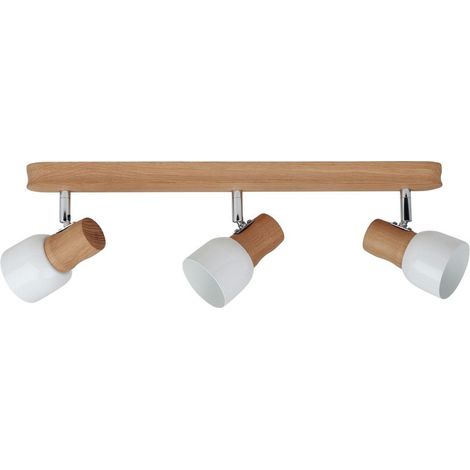 Plafonnier en Chêne huilé Design Scandinave 3 Douilles SVANTJE (1/3)
