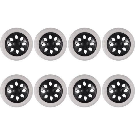 8X Noir Blanc Noyau Plastique Mousse Chariot pour Achats Roulettes Panier Roue (1/5)