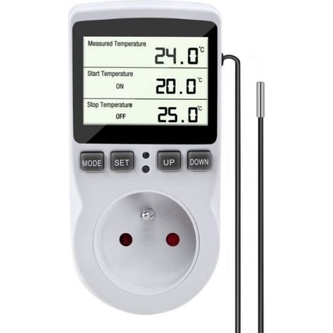 Prise de thermostat - - Numérique - Programmable - Écran LCD - Sonde de 1,8 m (1/4)