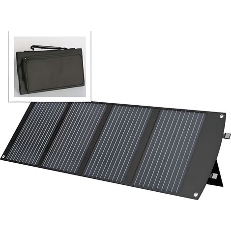 Panneau solaire portatif SolarTec 120W 18V 6,6A 4 pans monocristallins + USB A-C - Protec (1/5)