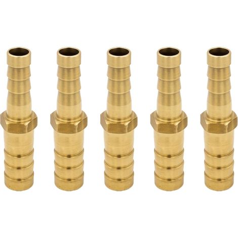 5 Raccords de Tuyau Réducteurs en Laiton 10mm x 8mm, Raccords Droit pour Tuyau, Raccord Durite Essence, Pour Conduite d'Eau et Huile (1/5)