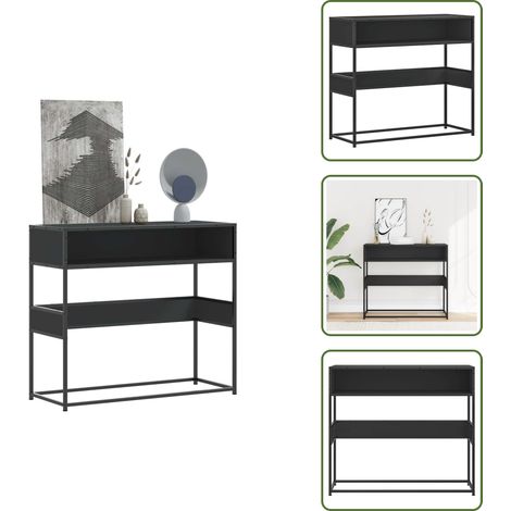 Table console noir 90x35x80 cm bois d'ingénierie - Table Console - Tables Console - Table - Table D'entrée (1/5)