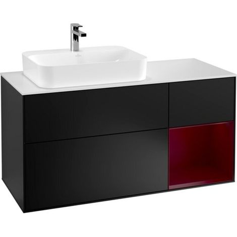 V&B Waschtischunterschrank Finion 120cm, Pl wh. m, Reg re Peo, bla m Lac (1/2)