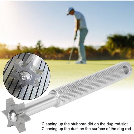 Affûteur rainures clubs golf, accessoire d'entretien argenté avec cordon et œillet de suspension