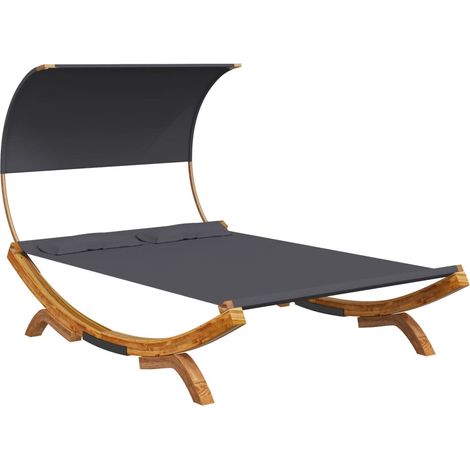 Maison Exclusive - Lettino con Tettuccio 165x203x126 cm in Legno Curvato Antracite