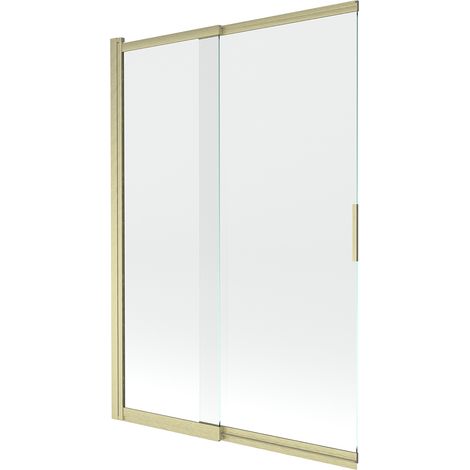 Mexen Fox paravento per vasca da bagno a 2 ante scorrevole 120 x 150 cm, trasparente, oro spazzolato - 891-120-002-55-00 (1/2)