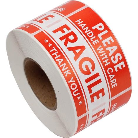 Autocollant Fragile - 5 x 9 cm - Pour Emballage Expédition et Déménagement - 500 Pièces
