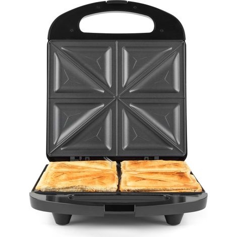 Progress Sandwich Toaster – Toastiera antiaderente, cuoce 4 sandwich tostati, griglia per 4 fette, controllo automatico della temperatura, facile da pulire, manico a contatto freddo, 1200W (1/3)