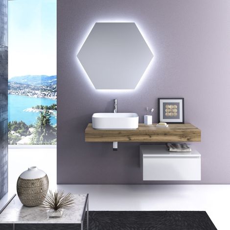 Composizione 4 pezzi YOKA rovere miele/bianco