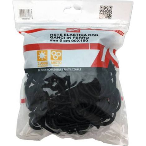 10 x RETE FISSABAGAGLI ELASTICA D 5 MM 90X150 CM