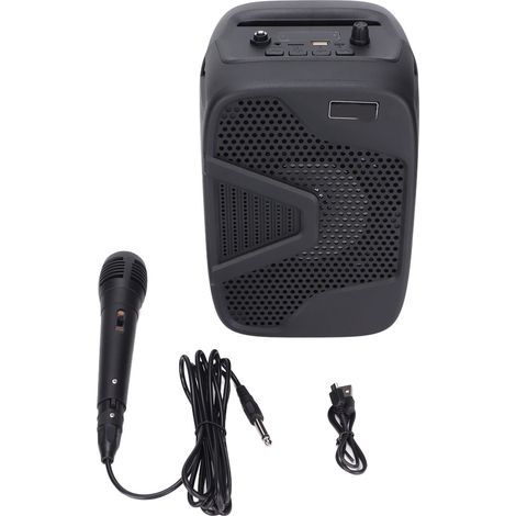 Enceinte Bluetooth 5.0 Mini Portable Sans Fil avec LED et Radio FM pour Fêtes Karaoké (1/5)