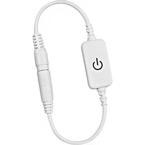 Gradateur LED tactile 12-24V 4A, variateur de luminosité monochrome pour ruban LED, interrupteur marche/arrêt blanc, contrôleur compact pour bande lumineuse (1/5)