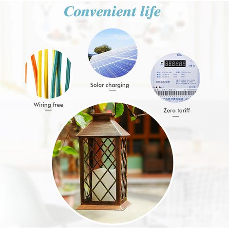 Lampe solaire LED sans flamme pour jardin, étanche, éclairage décoratif extérieur (1/5)