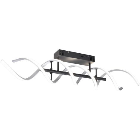 SEQUENCE PLAFONIERA LED 41W 5000lm, 2300+3000+4000K SPIRALE METALLO ALLUMINIO E NERO CON REGOLAZIONE INTENSITA' E TEMPERATURA DI COLORE DELLA LUCE CON INTERRUTTORE L. 90CM (1/5)