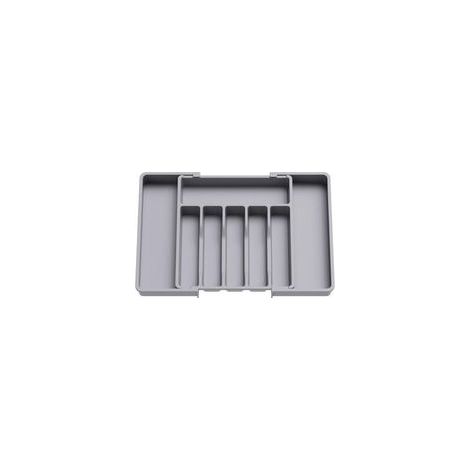 Range Couverts, Plateau d'Ustensiles Extensible pour Tiroir, Organisateur de Tiroir Réglable pour la Cuisine, Rangement Compact en Plastique pour contenir des Cuillères, Fourchettes, Gris (1/5)