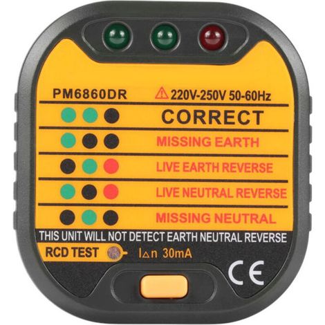 Testeur de prise électrique automatique 50-60 Hz pour la maison PM6860DR- (1/4)