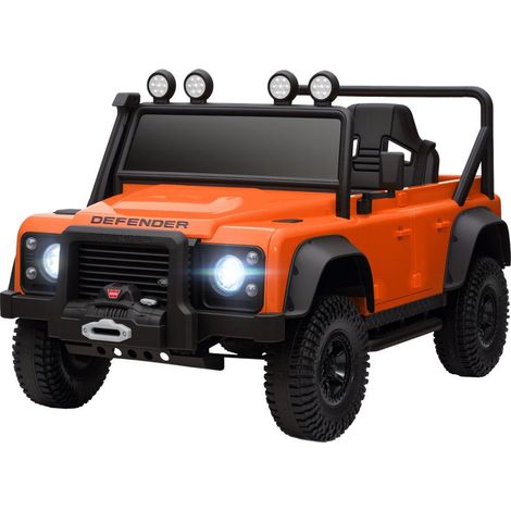 Voiture électrique pour enfants, fonctionne sur batterie 12 V, télécommande, fonction musicale, klaxon, lumières LED, orange