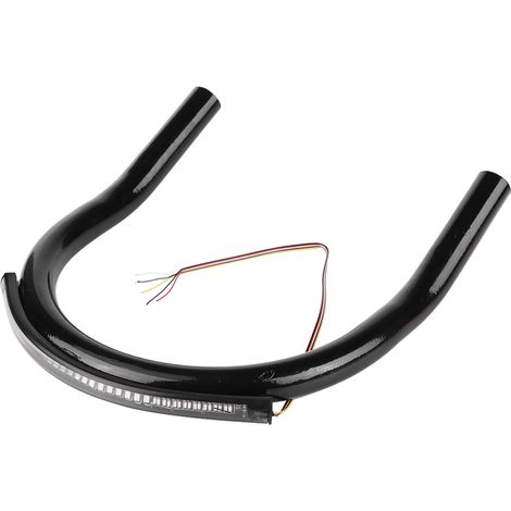 Motorrad-Gepäckträgerhalterung 210 mm mit schwarzer LED-Beleuchtung, DIY-Zubehör für den Soziussitz, gebogener Stahlrahmen (1/5)