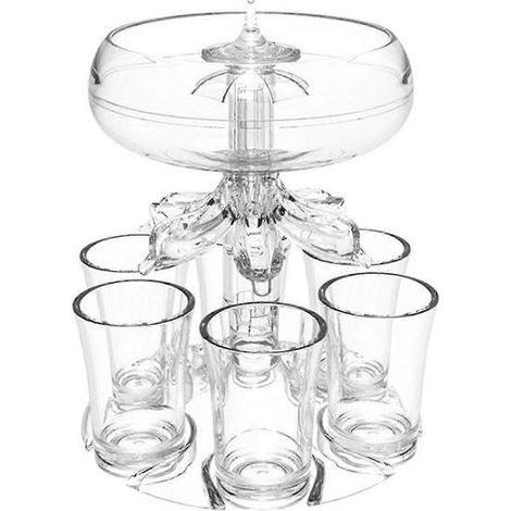 Distributeur de boissons à 6 compartiments, en acrylique incassable de qualité alimentaire, avec 6 gobelets pour bar à domicile et articles de fête. (1/5)
