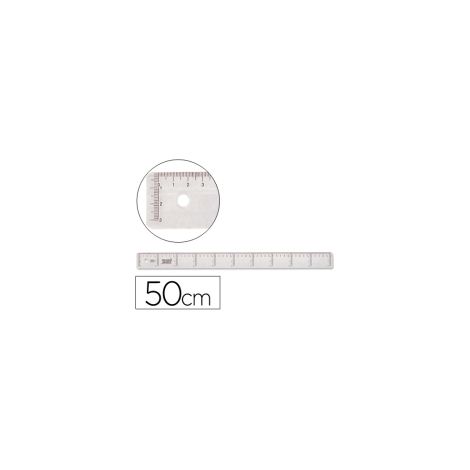 Regla liderpapel 50 cm plastico cristal (pack de 20 uds.)
