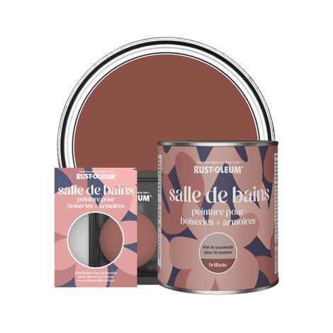 Peinture pour Boiseries & Armoires de Salle de Bains, Finition Brillante - Rouge Brique (1/3)