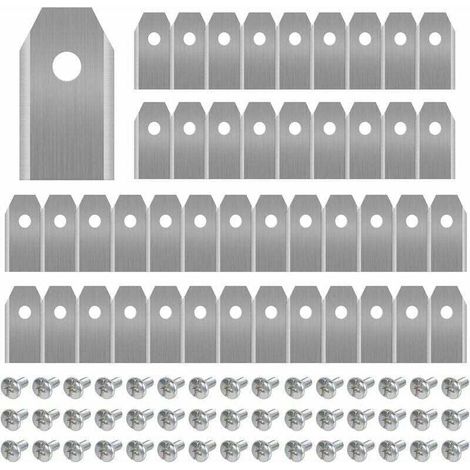 45 lame in titanio per tutti i robot tagliaerba Husqvarn/Automower/Yardforce/Gardena (3 g-0,75 mm) con 45 viti, lame di ricambio per modelli 105, 310, 315, 320, 420, 430x, r40i (1/4)