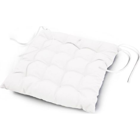 Galette de Chaise Matelassée "Essentiel" 40x40cm Blanc (1/3)