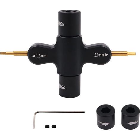 Tournevis hexagonal 4 en 1 en alliage d'aluminium à dégagement rapide pour drone FPV quadricoptère RC voiture RC (1/5)