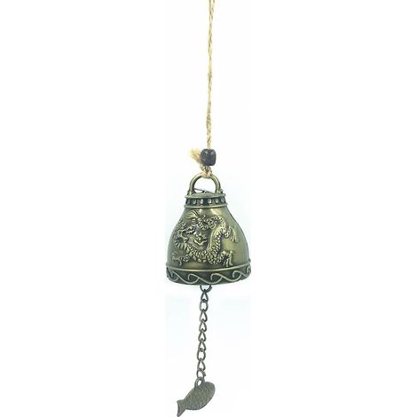 pièces de corde de chanvre, carillon éolien en métal cuivre antique, décoration créative pour portes et fenêtres, maison ou voiture, clochette en alliage, pendentif, artisanat pittoresque, double face (1/3)