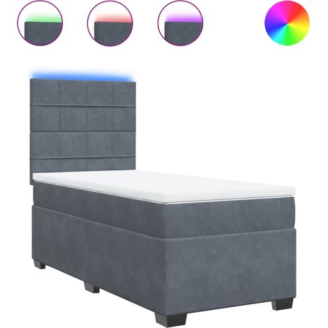 Maison Exclusive - Giroletto a Molle con Materasso Grigio Scuro 90x200 cm Velluto