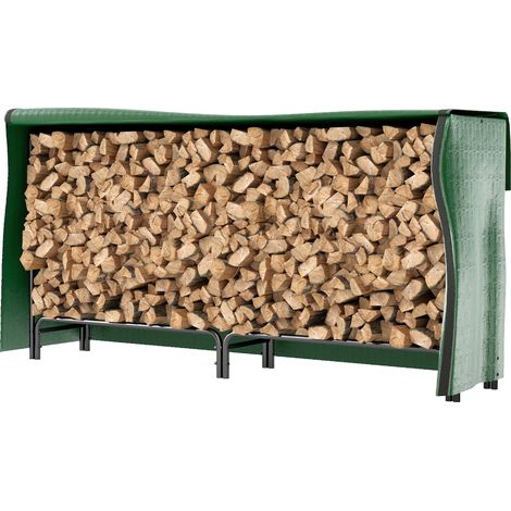 Holzständer für den Außenbereich 200 x 36 x 99 cm, schwarzes Metall, PE-Abdeckung (1/5)