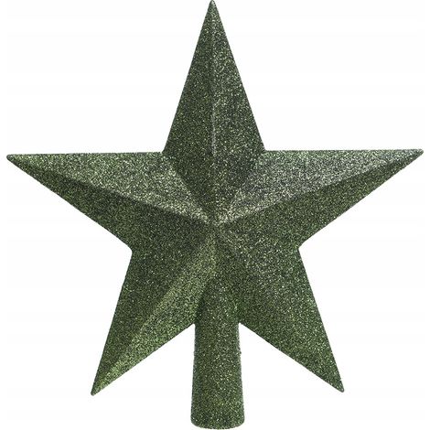 Grüner Stern für den Weihnachtsbaum, grüne Spitze, 19 cm