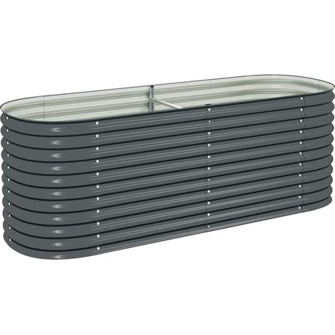 Garten-Hochbeet 240 x 80 x 81 cm Verzinkter Stahl Grau vidaXL (1/10)