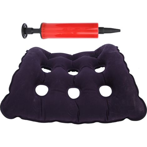 Coussin anti-escarres gonflable pour patient alité, bleu royal, avec pompe intégrée, coussin de chaise pour personnes âgées (1/5)