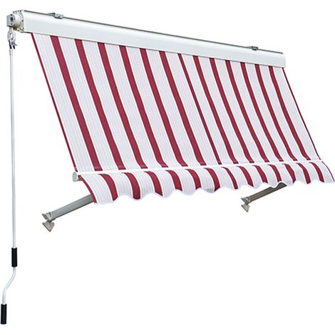Tenda da Sole per Balcone a Caduta Cassonata Sangiorgio - Colore: Rosso Ferrara - Formato: 4 x 3 m