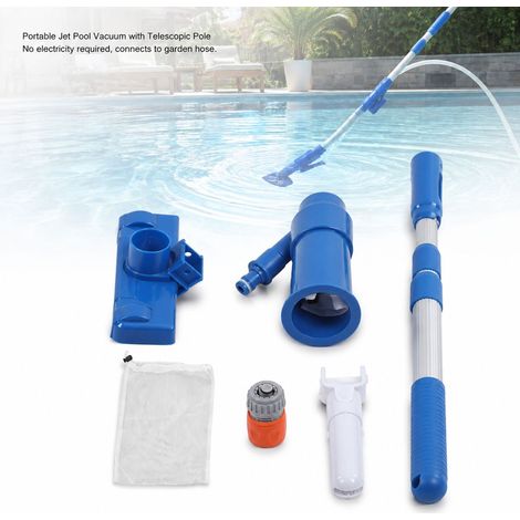 Aspirateur de piscine à jet, sans marque, modèle portable, avec perche télescopique, plastique durable, idéal pour spa et étang (1/5)