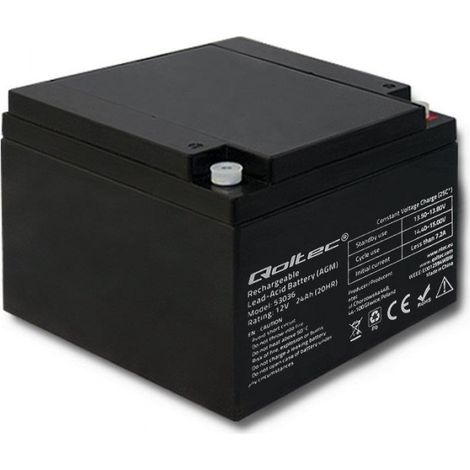 Qoltec 53036 Batería AGM  12V  24Ah  max 360A (1/5)