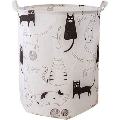 à Linge Panier à Linge BoîTe de Rangement Organisation Panier à Linge Pliable BoîTe de Rangement de Jouet D'Impression de Chat (1/4)