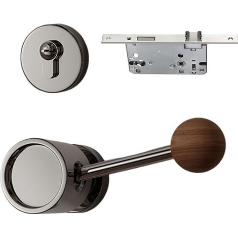 Poignée De Porte Levier D'Silencieux Sans Clé Poignée De Porte Avec Serrure Pour Intérieur Pour Salle De Bain Chambre Maison Entrée Garage Et Sécurité (1/5)