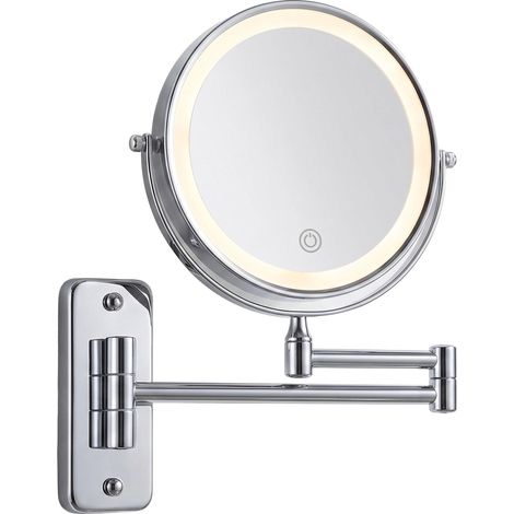 Miroir Maquillage LED, Bras Mural USB, 1x/10x, Salle de Bain (1/5)