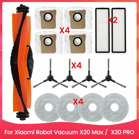 Lot de 15 Brosses D'Aspirateur, Sac à Poussière, Filtre et Chiffon de Nettoyage pour Aspirateur pour X20 Max X20 PRO. Pièces de Rechange (1/4)
