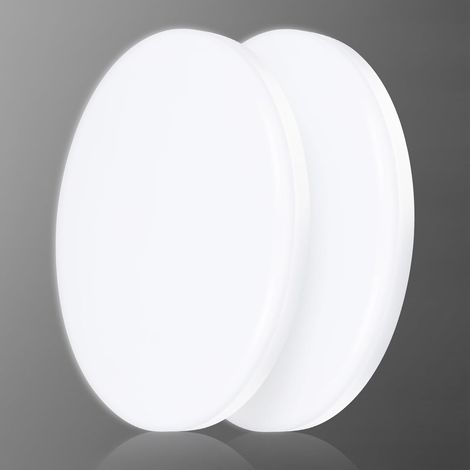 Plafonnier LED Salle de Bain 2-Pack IP65 17W 2335lm Équiv.150W 4000K Blanc Jour Ø22cm (1/5)